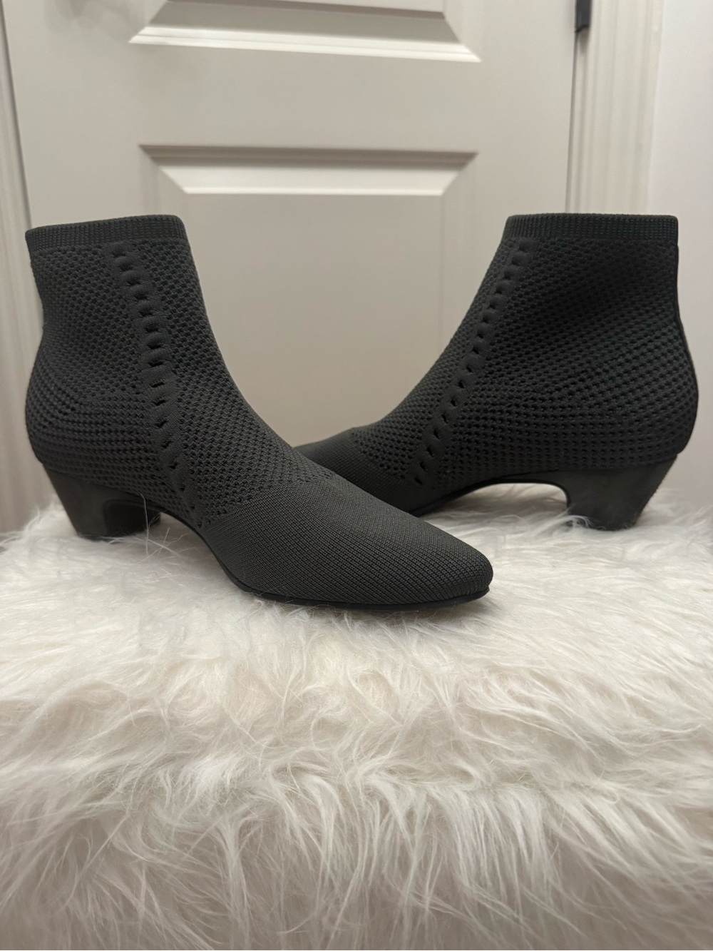 Eileen Fisher Black Knit Ankle Boots